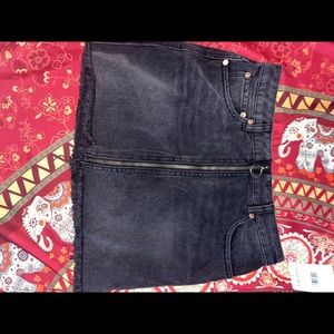 Free People Denim Mini Skirt Black Size 4